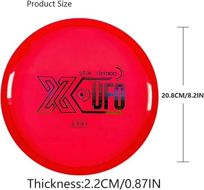 X-UFO Disc Golf Set - Disc Golf Beginner's Set 3-Piece Set with Putter, tee, and mid-Range disc, 170-178 Grams, for Beginners and Professional disc Golf tournaments.