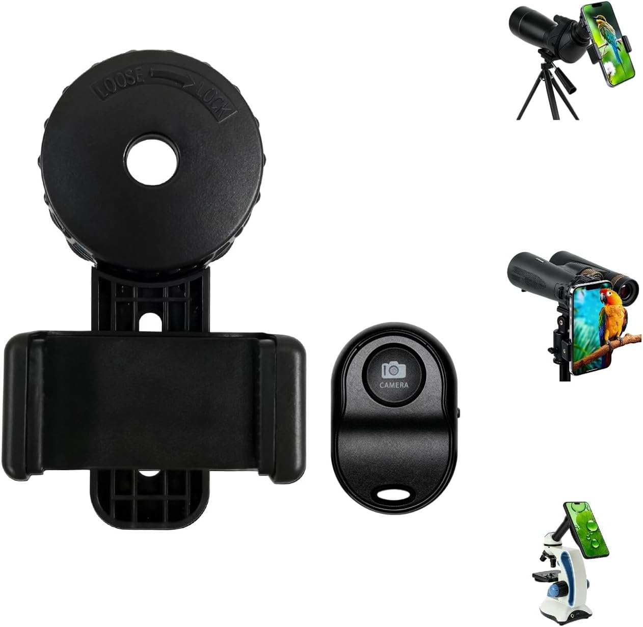 Jreiiolk New Universal Phone Adapter for Binoculars Monocular Spotting Scope Telescope Microscope - Turn Your Optics
