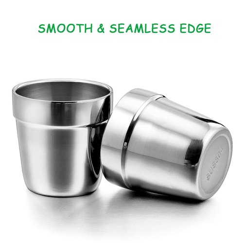 E-far Stainless Steel Insulated Tumblers for Toddlers - 6 Ounce, Double Wall, Shatterproof | 6 Pack
