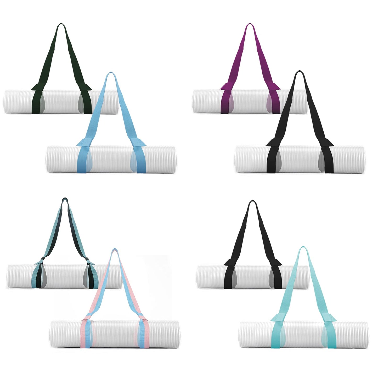 Yizerel 2 Packs Yoga Mat Strap for Carrying, Yoga Mat Carrier, Adjustable Sling for Yoga Mat Exercise Mat, Extra Thick Durable Comfy Silky Multi-Purpose, Strap Only