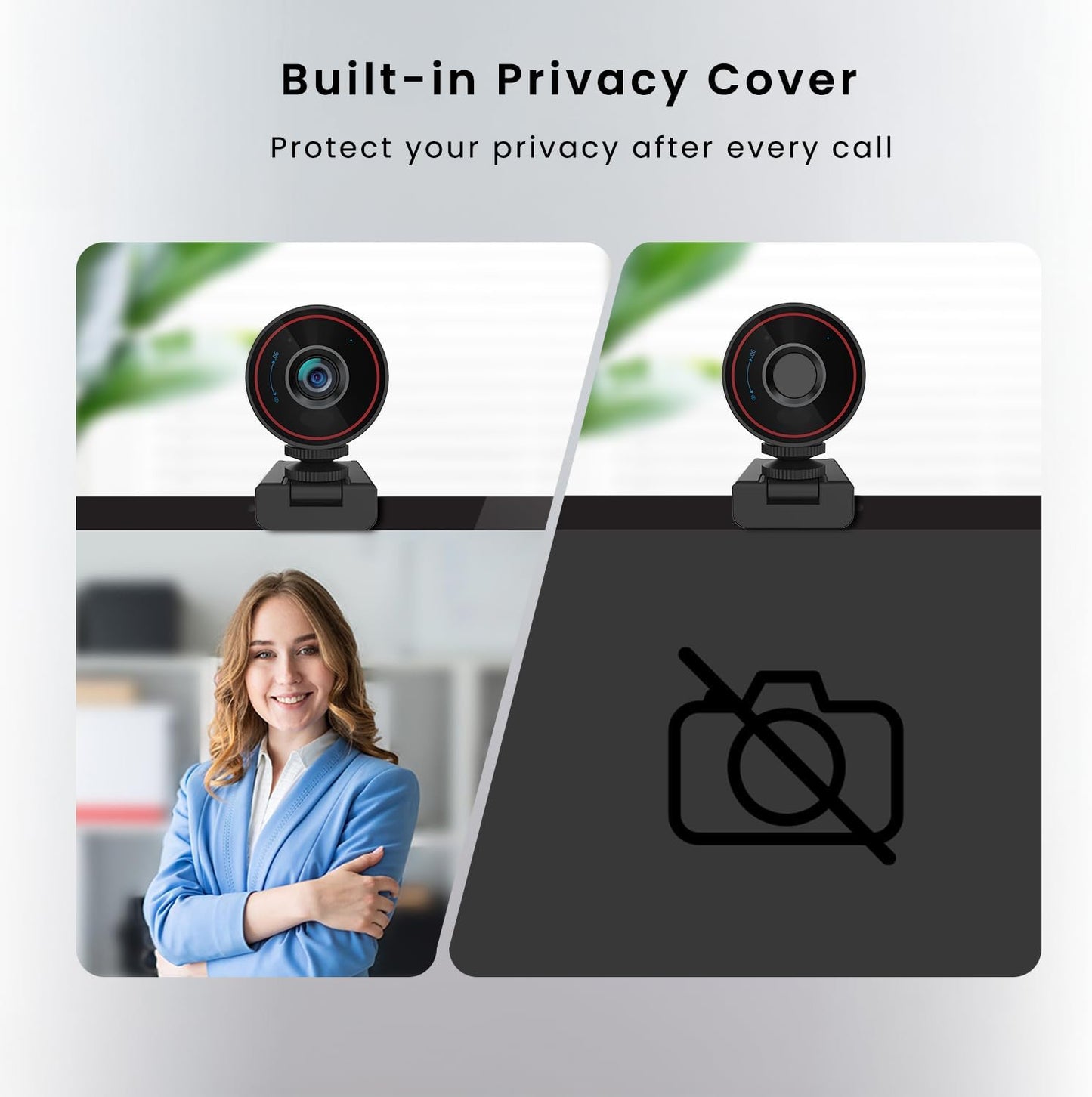 CIRICO L52 4K 1080P 60FPS, 90 UltraCam Webcam, FOV, AI Framing, Remote Control, Privacy Cover, Noise-Canceling Mic
