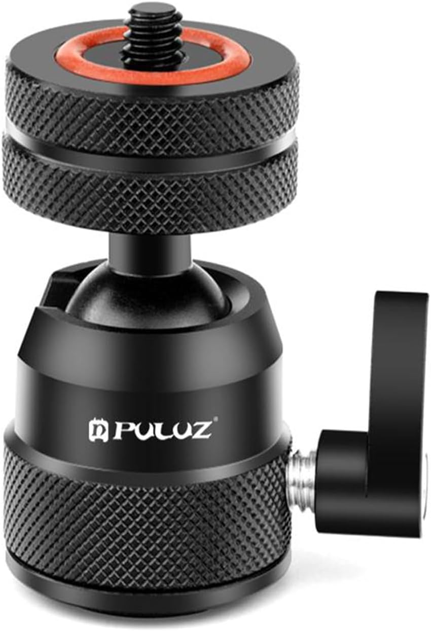 LOPURS 1/4" 360 5.5lb 360 Mini Ball Head, Tripod Head with hot Shoe, Rotatable Ball Heads Camera Mount Adapter, Max