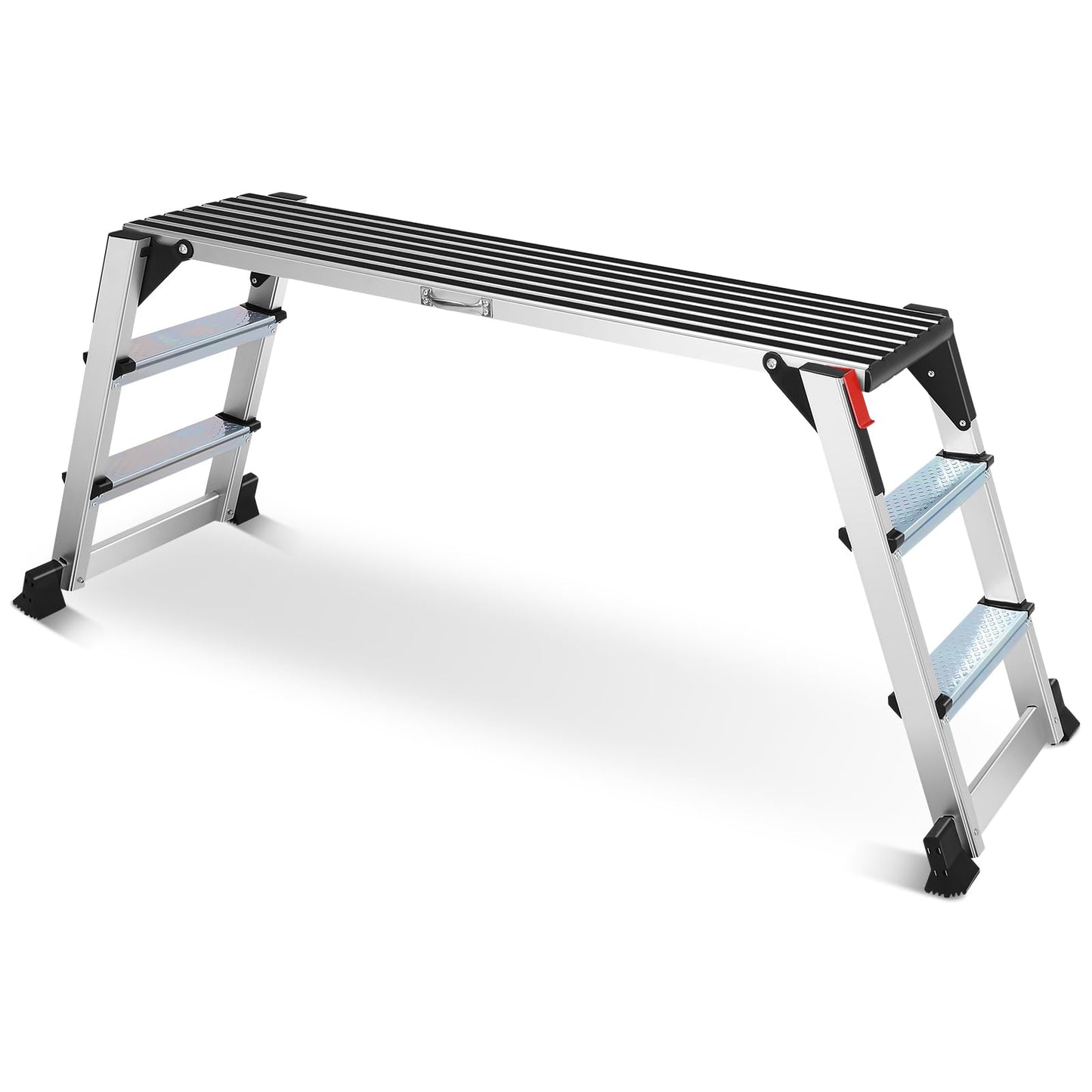 Aluminum Work Platform, Folding Work Platform Two Step Ladder, 50"×12"×27" Heavy Duty Ladder 𝐋𝐚𝐫𝐠𝐞 𝐒𝐢𝐳𝐞 Step Stool for Home, Office, Workshop and Garage