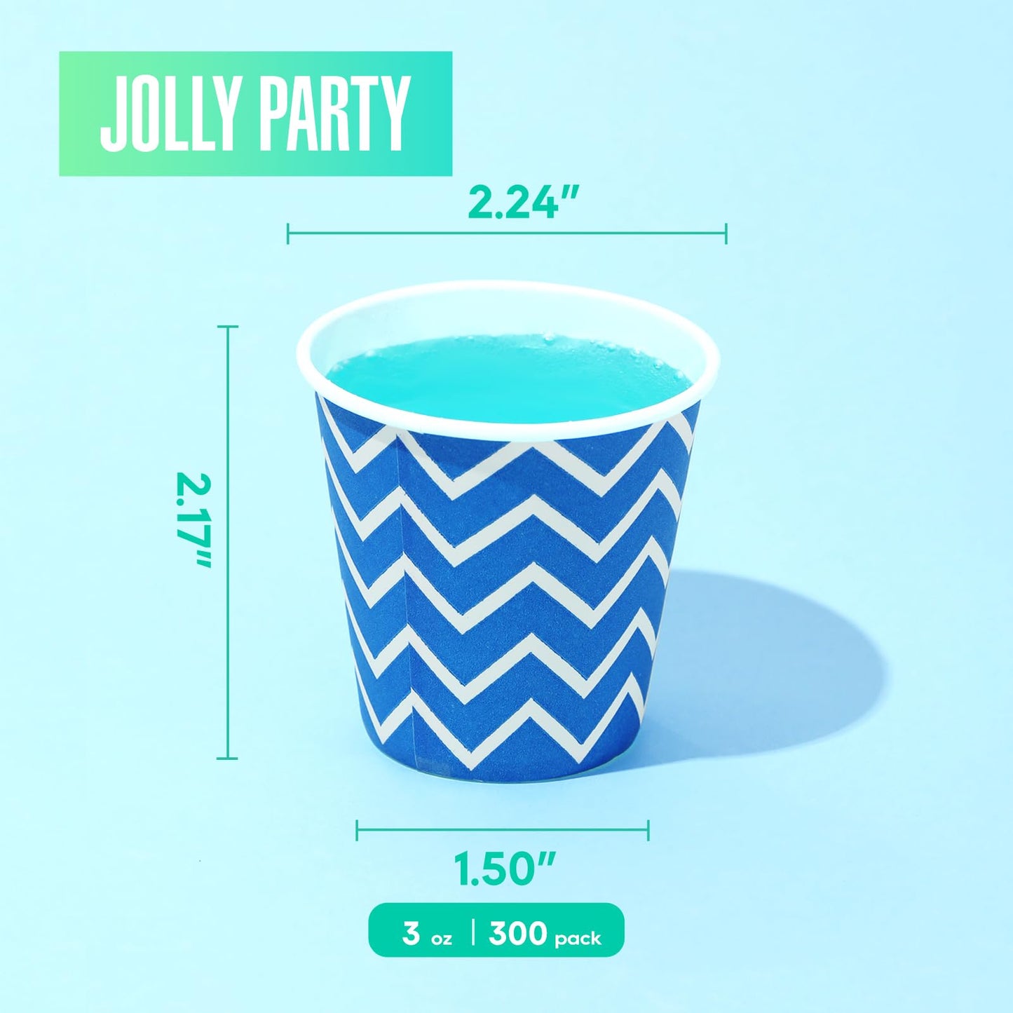 [300Pack] Paper Cups, 3oz Disposable Bathroom Cups, Mouthwash Cup, Cold Disposable Drinking Cup for Party, Picnic, BBQ, Travel, and Event (Strip)