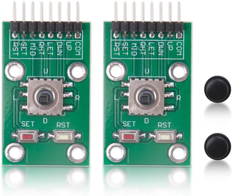 KOOBOOK 2Pcs 5-Channel 5D Five Direction Navigation Button Module Rocker Joystick Independent Keyboard for Arduino MCU