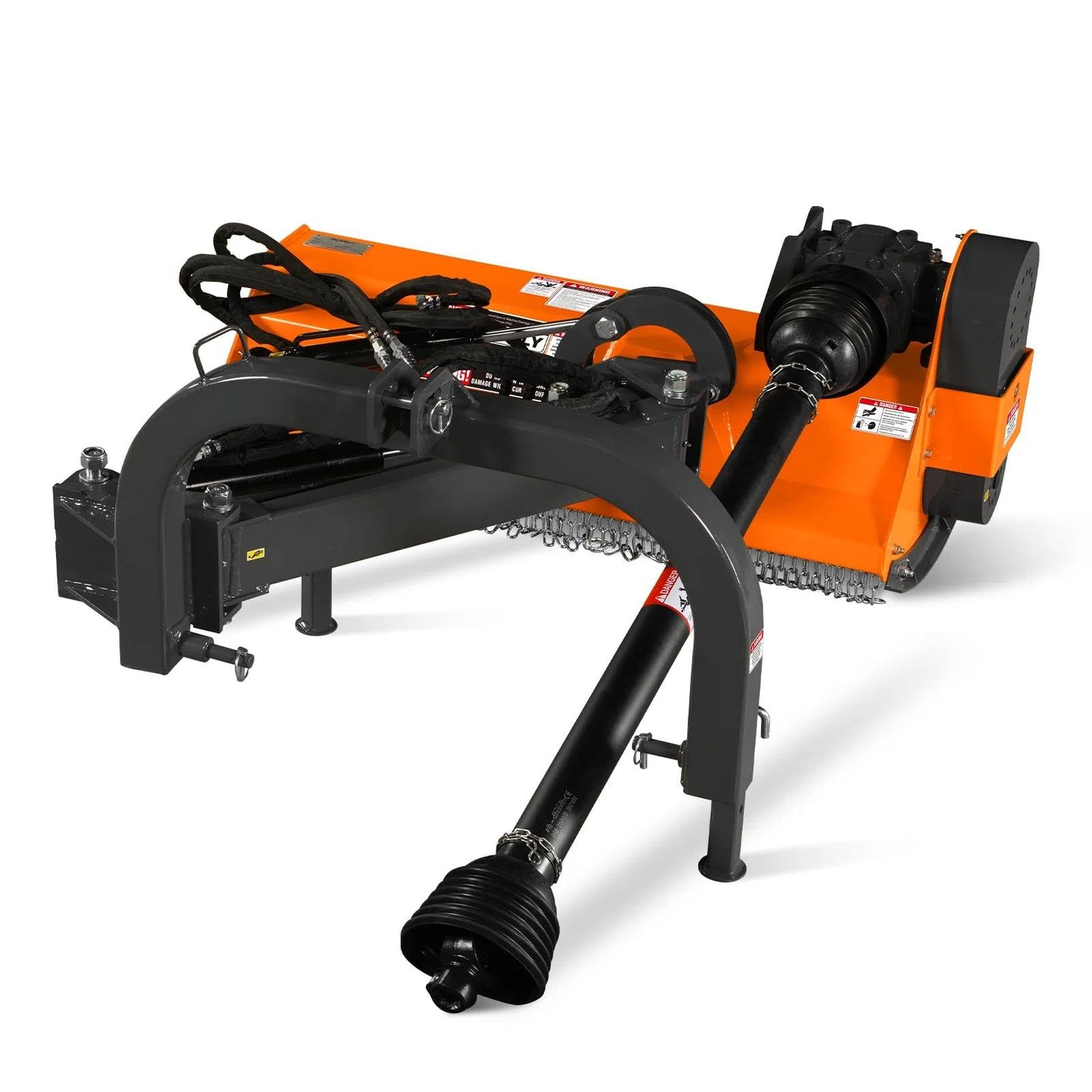MechMaxx 48" Inch PTO Drive 3 Point Hitch Offset Flail Ditch Bank Mower for 25-50HP CAT 1 Tractor, 69'' Offset Distance,60°/90° Rotation Angle, 20 Hammers, Model VAM48