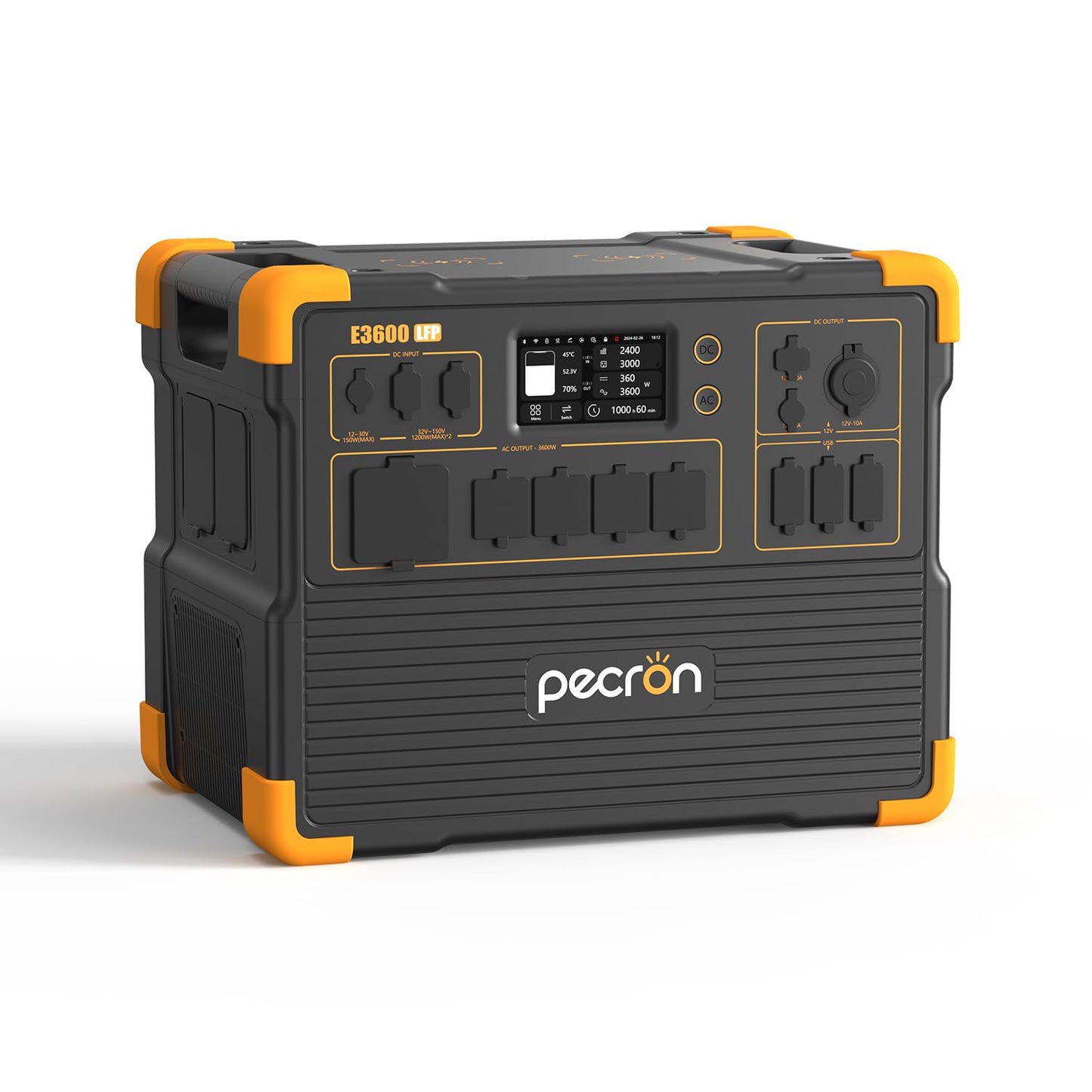 PECRON Portable Power Station 3072Wh E3600LFP, 5x3600W AC Outlets Power Station, LiFePO4 Battery Backup Expanded to 18.43kWh, Fast Charging Solar Generator for Home Use, RV, Camping, CPAP, Emergencies