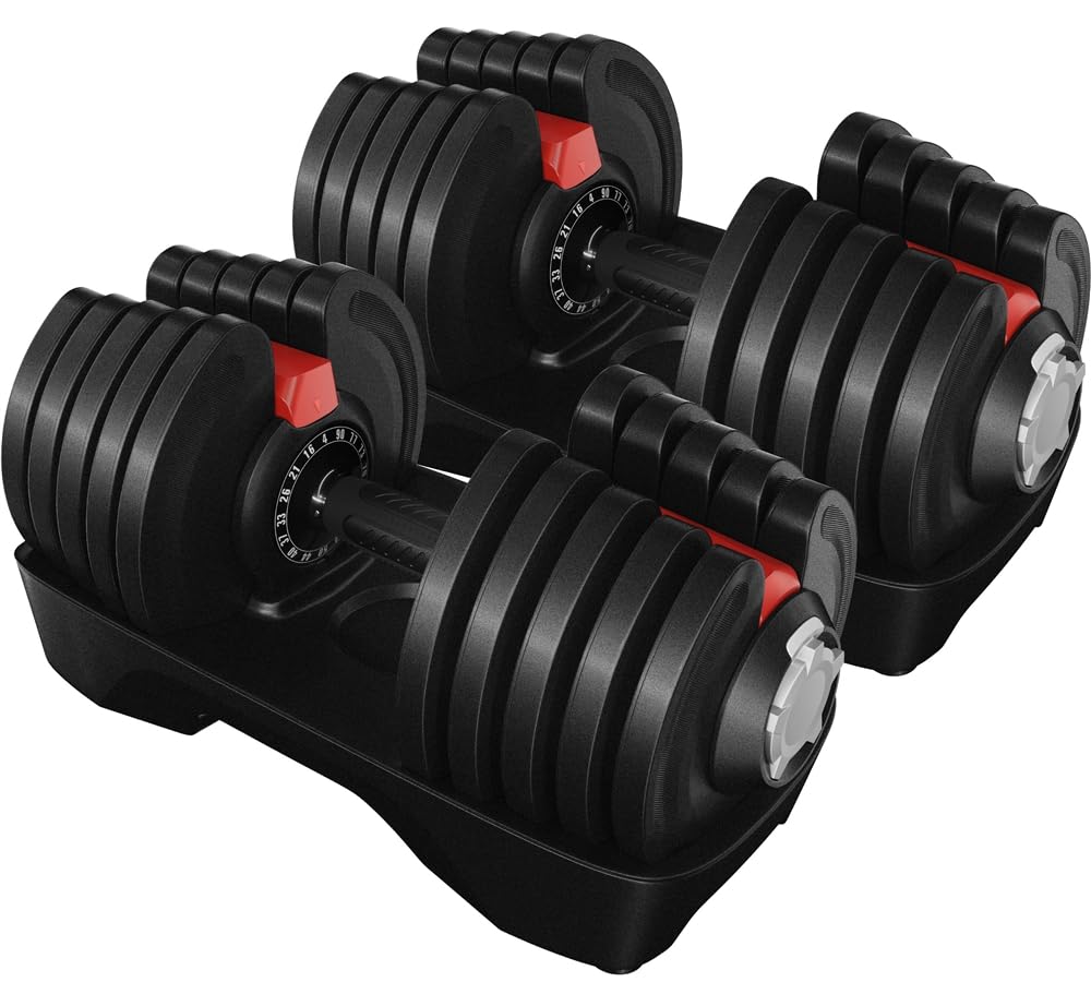 Yaheetech Adjustable Dumbbells Set 28LB Adjustable Weight Pair Fast Adjust Dumbbells 2PCS
