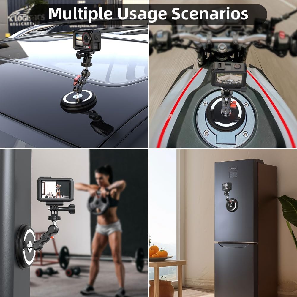SKEZN 1/4" 2 13/12/11/10, 6/5 Pro/4, 360 X5/X4 Strong Magnetic Camera Mount, Car Outside Magnetic Camera Mount