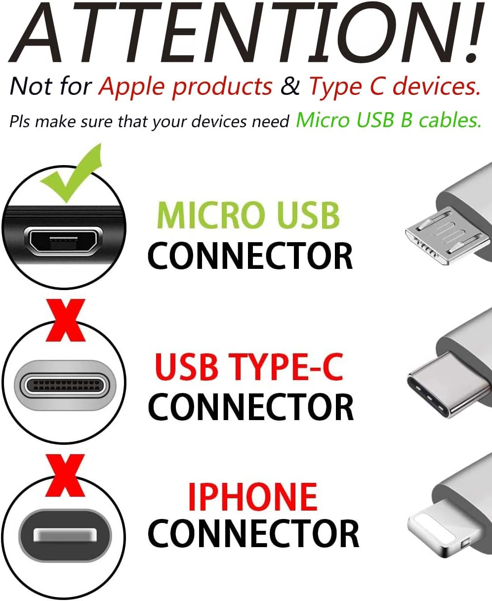 BestCH 3ft USB Power Cable for Tribit XSound Go Speaker - Micro B
