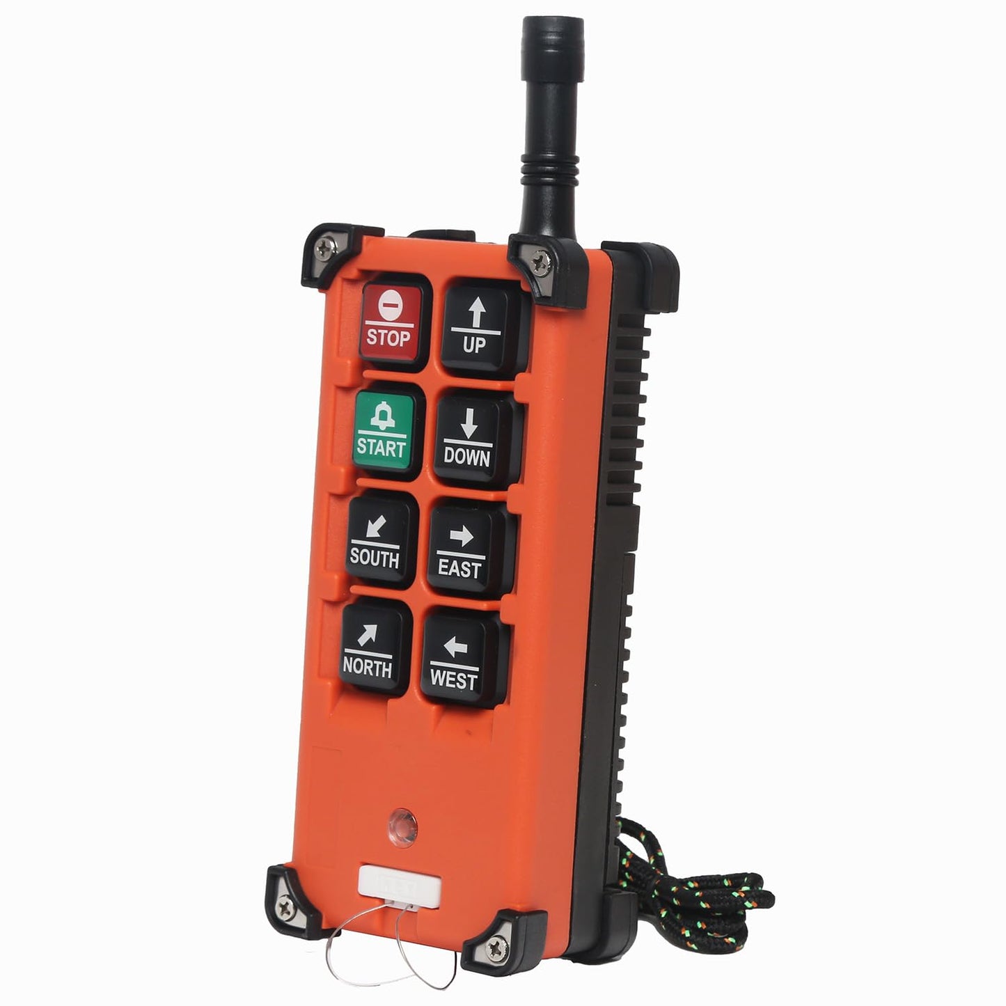 Industrial Wireless Crane Remote Control kit F21-E1B 8 Button 12v 24v Electric Lift Hoist Overhead Tower Bridge Radio Switch Receiver (2 Transmitters + DC 12V Receiver)