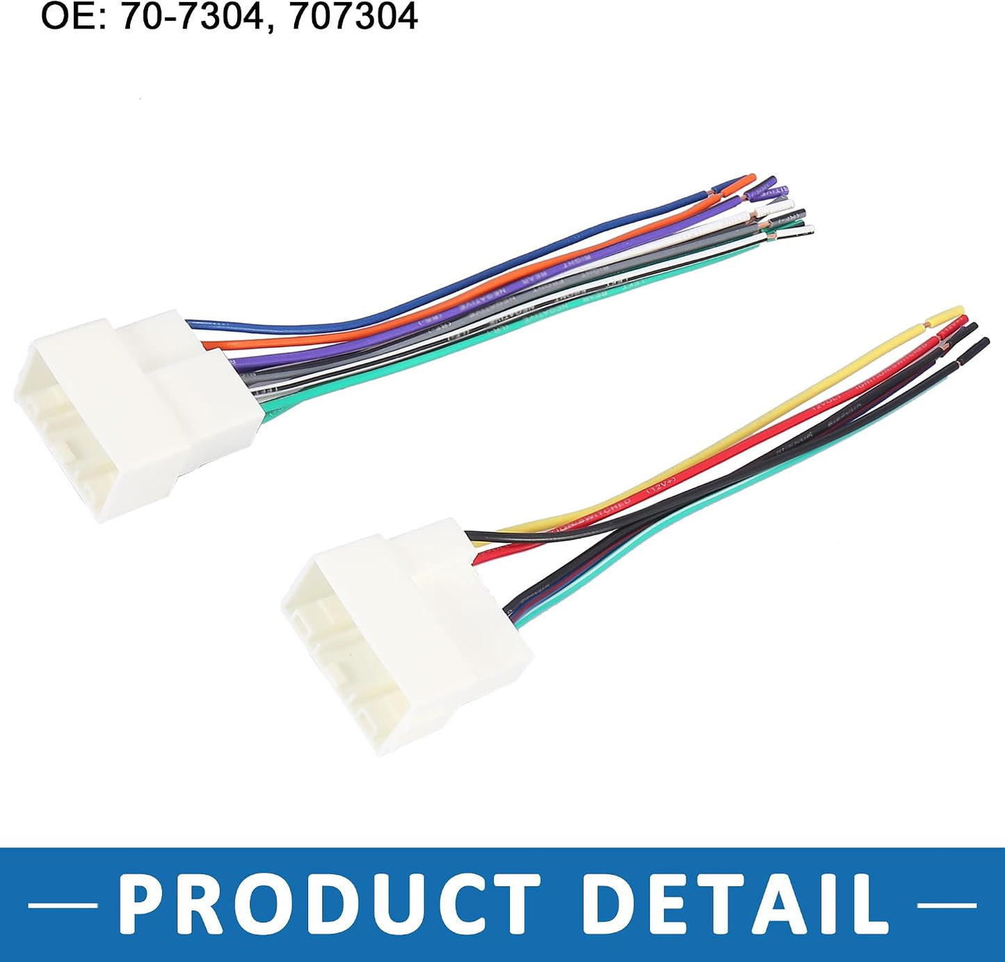 Set 70-7304 2012-2017 (Set 2) Car Stereo CD Player Wiring Harness Wire Radio Adapter for Kia Rio
