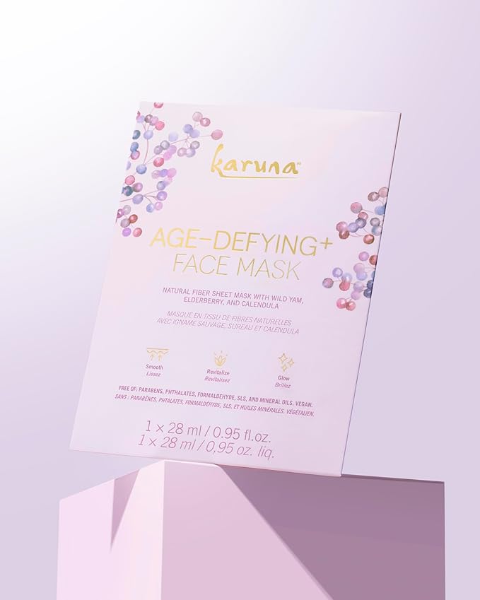 Karuna Skin - Age-Defying and Clarifying+ Variety Sheet Mask Set, Moisturizing & Hydrating, Collagen Promotion Properties, Face Mask Set, 5 Pack