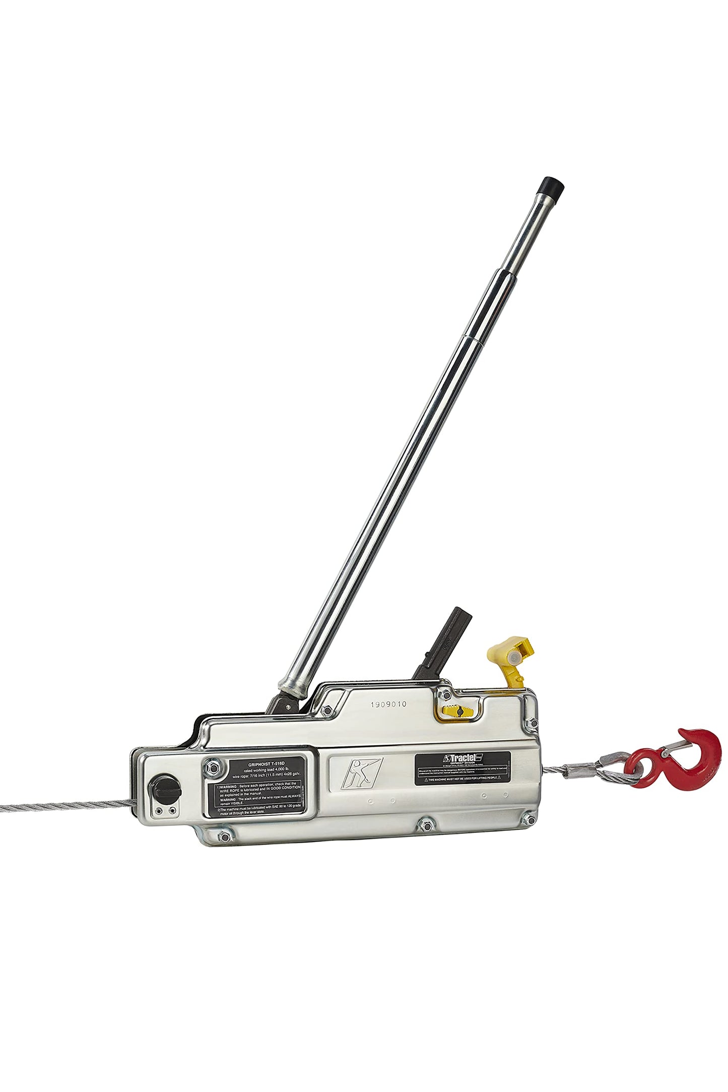 Tractel griphoist - Wire Rope Hoist | 2 Ton - 4000 lbs Weight Capacity | Manual Lever Wire Puller | Portable Design & Industrial Strength | T516D Model with 60 ft Cable Length