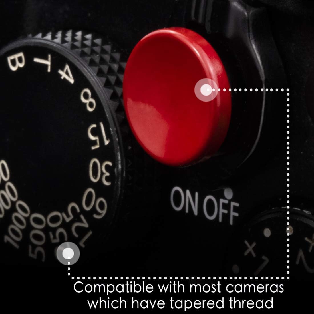 (2 Pack/Red) Soft Shutter Release Button High-end Concave Camera Shutter Button