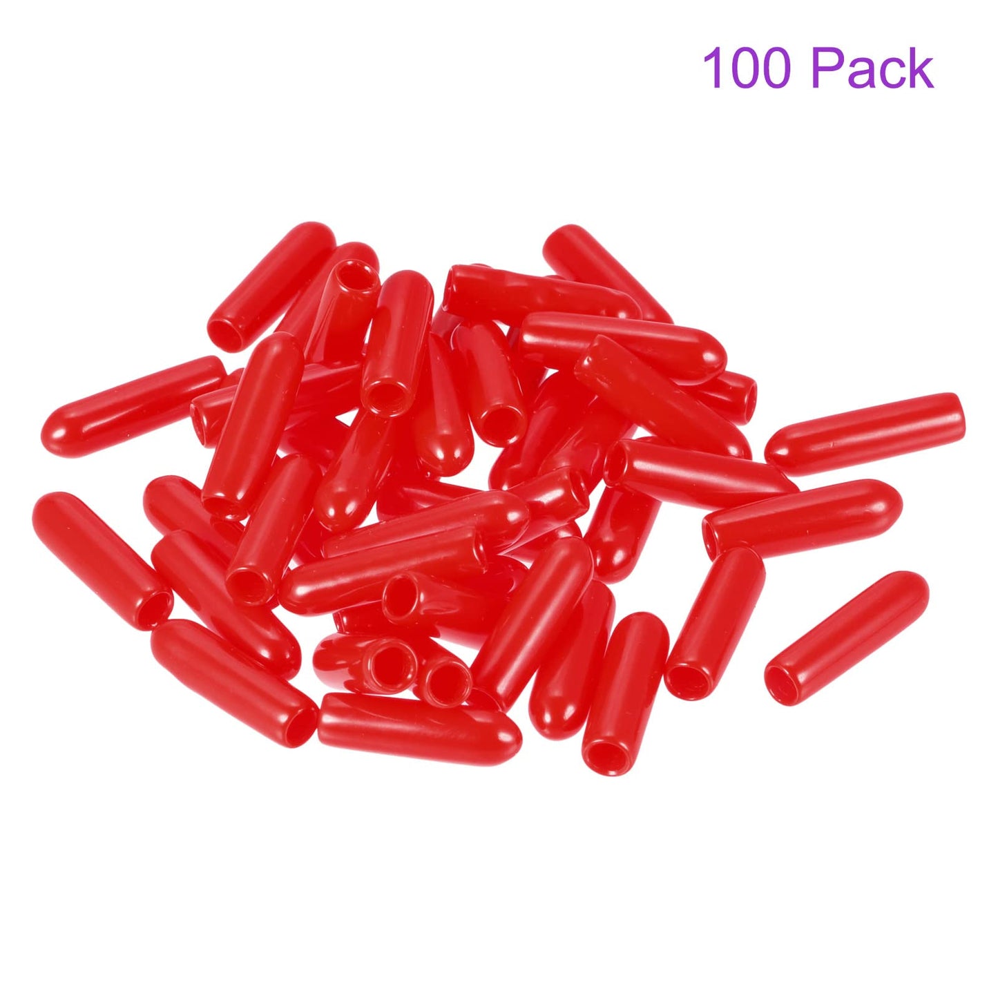 DMiotech 100 Pack 1/8" ID Red Screw Thread Protectors Rubber End Caps Bolt Covers for Screw Bolt Furniture Pipe