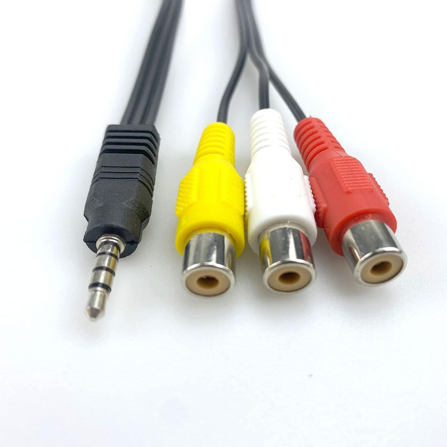 FANTIA 3.5mm 3 25cm, MP3 to RCA AV Adapter Cable - Black, Plug and Play, Compatible with TV, Stereo, Camcorder, Player
