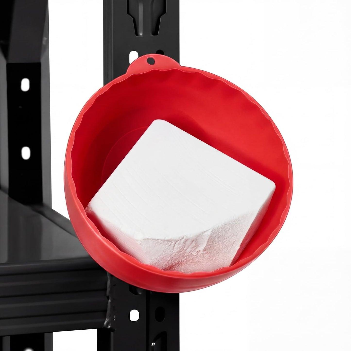 SiliFine Gym Chalk Bowl Magnetic Weightlifting Chalk Holder Workout Bucket Chalks Blocks for Weightlifting Multi Position Storage Bowl Container Accessory, Curved Magnetic Nuts and Bolts Tray(Red)