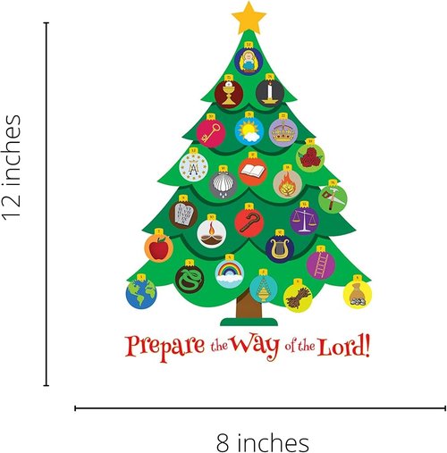 Needzo Jesse Tree Magnetic Advent Calendar - Traditional Christian Countdown to Christmas 2024 | 8 x 12 Inches