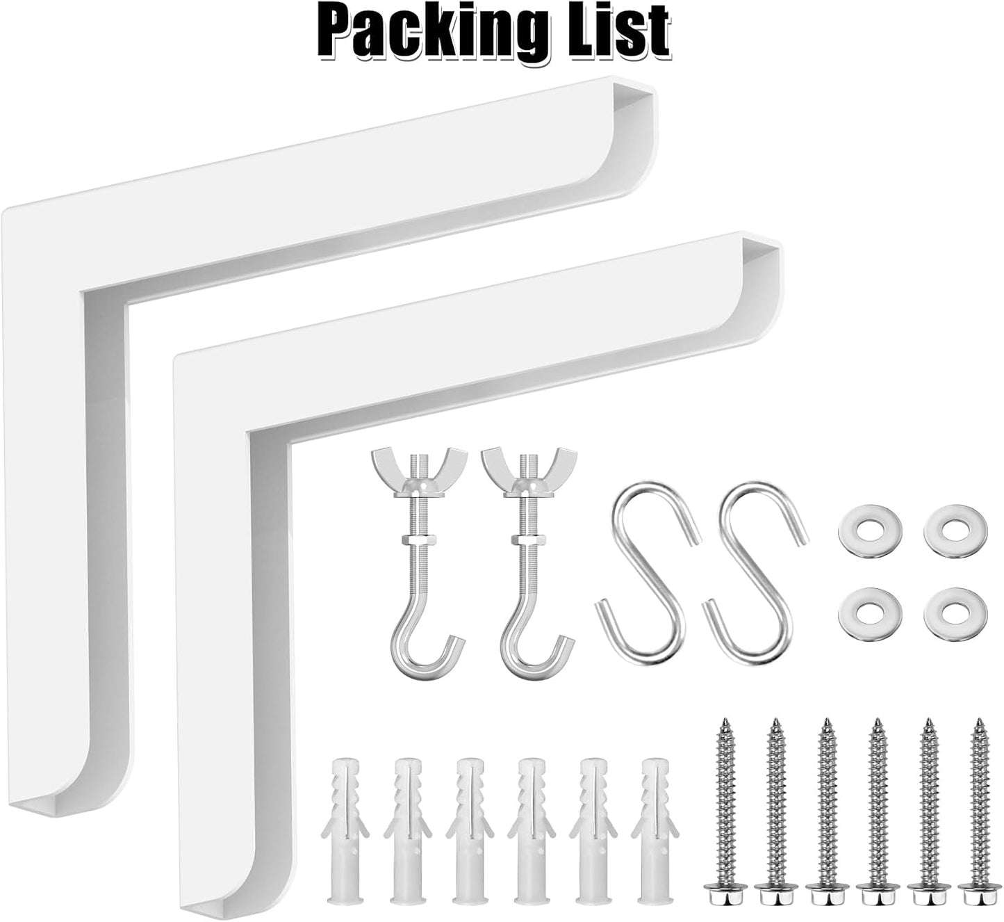 2-Be-Best 6 inch 84 lbs 38kg Universal Projector Screen Mount, Adjustable with More Hooks Projector Screen Wall Mount