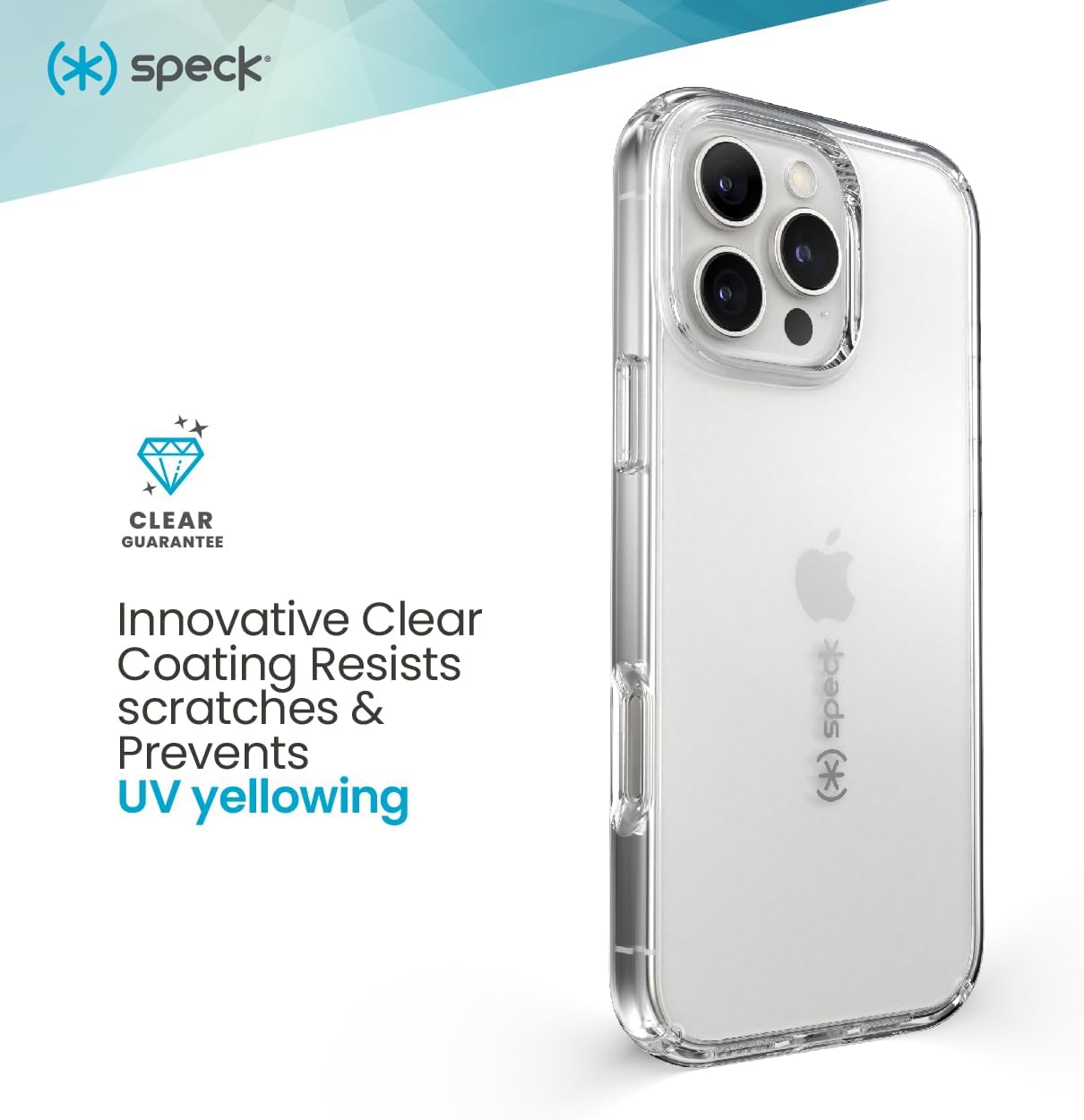 16 Speck Clear iPhone Pro Max Case - Slim Phone Case - GemShell - Crystal Clear