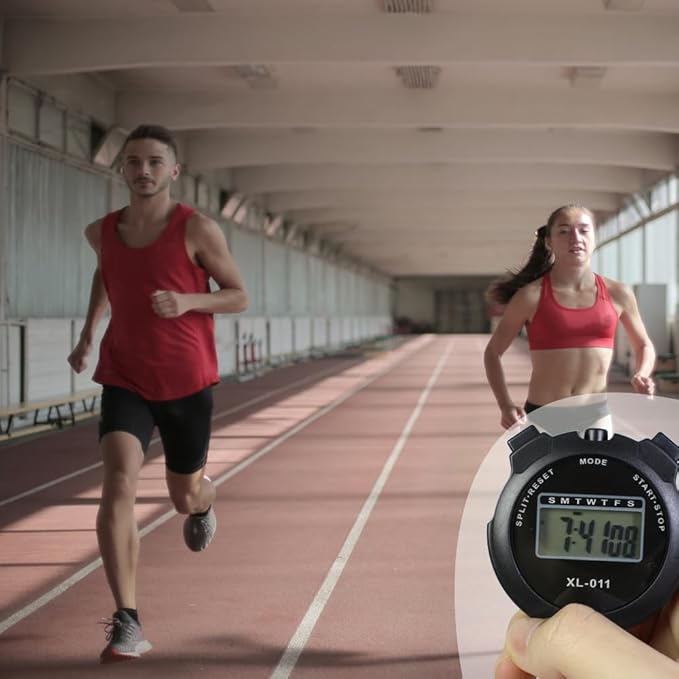 16-Pack Multi-Function Electronic Digital Sport Stopwatch Timer, Large Display with Date Time and Alarm Function, Sports Coaches Fitness Coaches and Referees Black