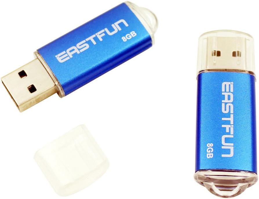 EASTFUN 5Pcs 8GB 2.0 USB Flash Drive USB Flash Memory Stick Thumb Stick Pen(Five Mixed Colors: Blue Purple Rose Green