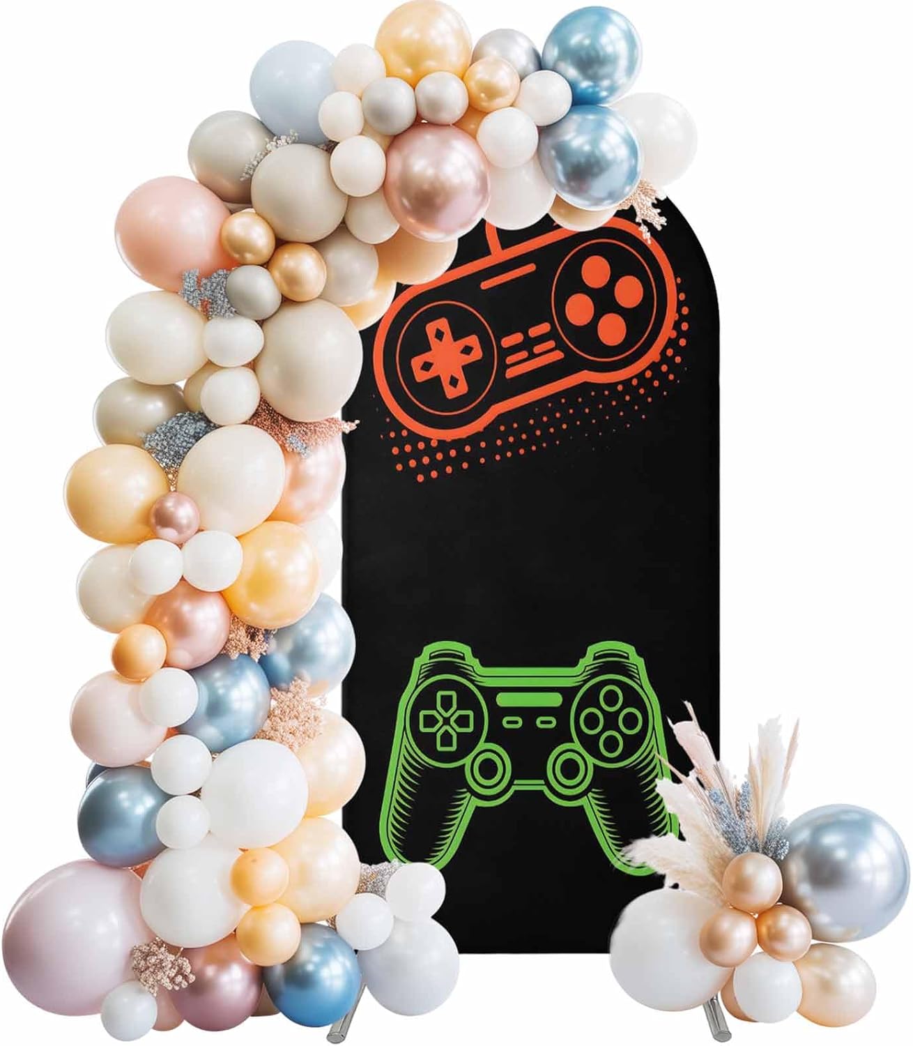 BaqwedCoSz 4 Game Theme Arch Backdrop Cover FT Game Controller Stretchy Elastic Arch Stand Covers Spandex Arched