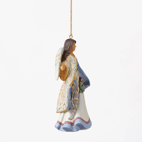 Enesco Jim Shore Heartwood Creek Angel with Cloak Nativity Scene Hanging Ornament, 4.53 Inch, Multicolor