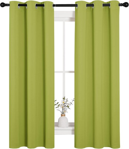 NICETOWN Blackout Curtain Panels - Thermal Insulated Grommet Drapes for Living Room | 34 x 63 Inches in Fresh Green