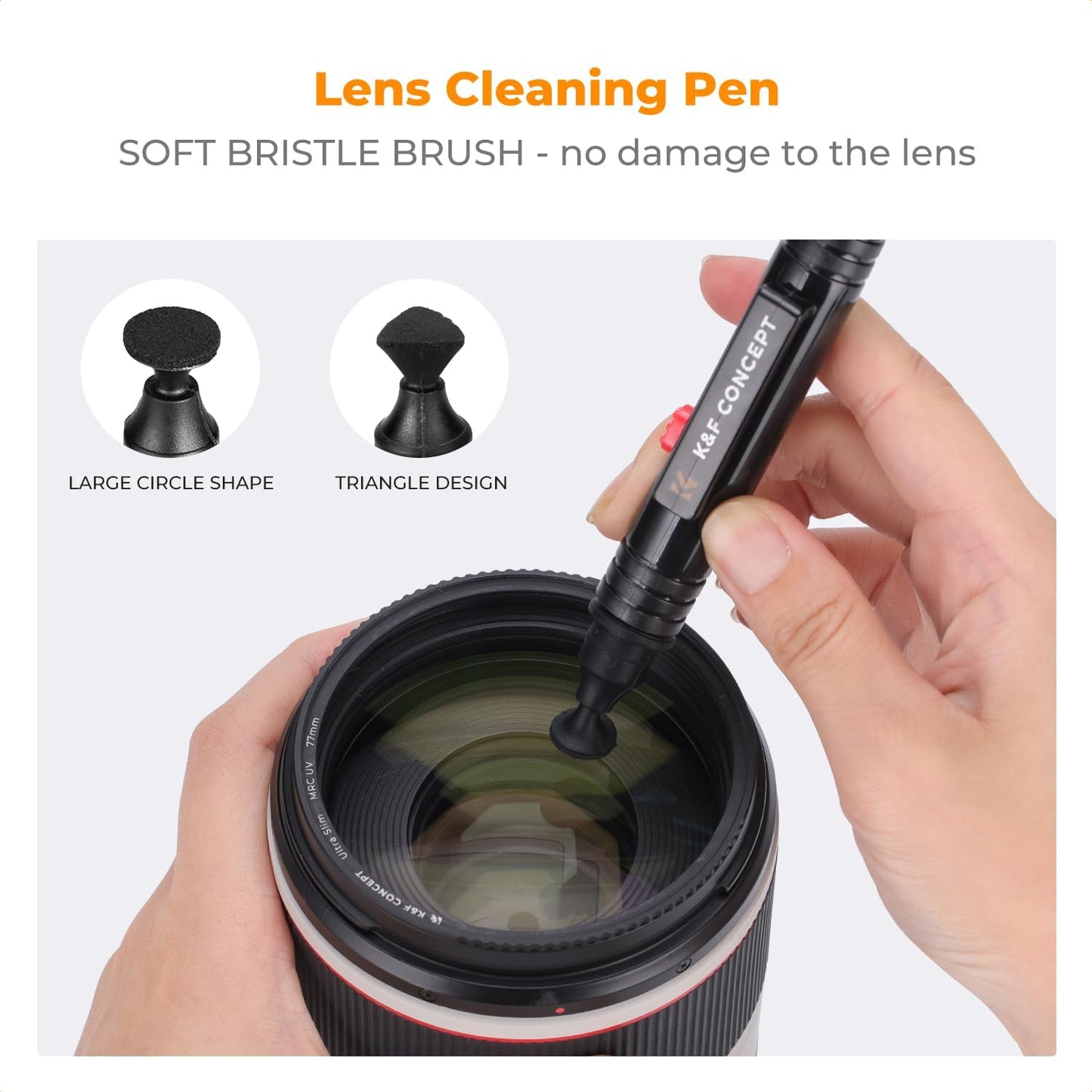 K&F CONCEPT 15-1 Professional Cleaning Kit for DSLR Cameras and Sensitive Electronics, Bundle with Lens Cleaner
