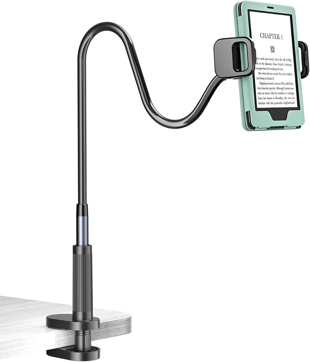 Kefotic Long Gooseneck Tablet Holder for Bed Works with Thick Case, eReader Stand Compatible with All Kindle Paperwhite