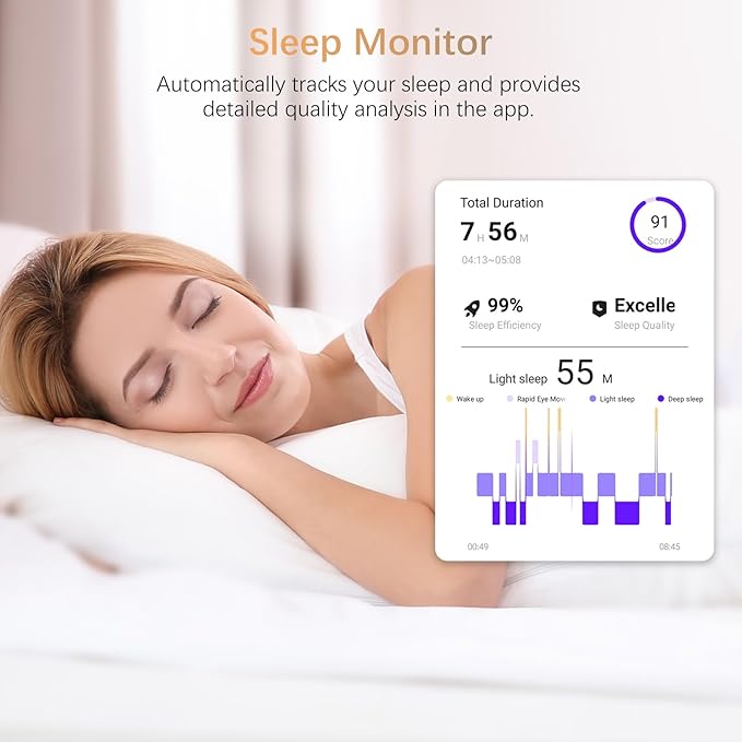 Fit Ring, Smart Health Rings for Women Men with Heart Rate,Blood Oxygen,HRV,Stress Level, Sleep Monitor, Step Tracker, No Subscription Fee, IP68 Waterproof Smart Ring for iphone &Android (Gold, 12#)