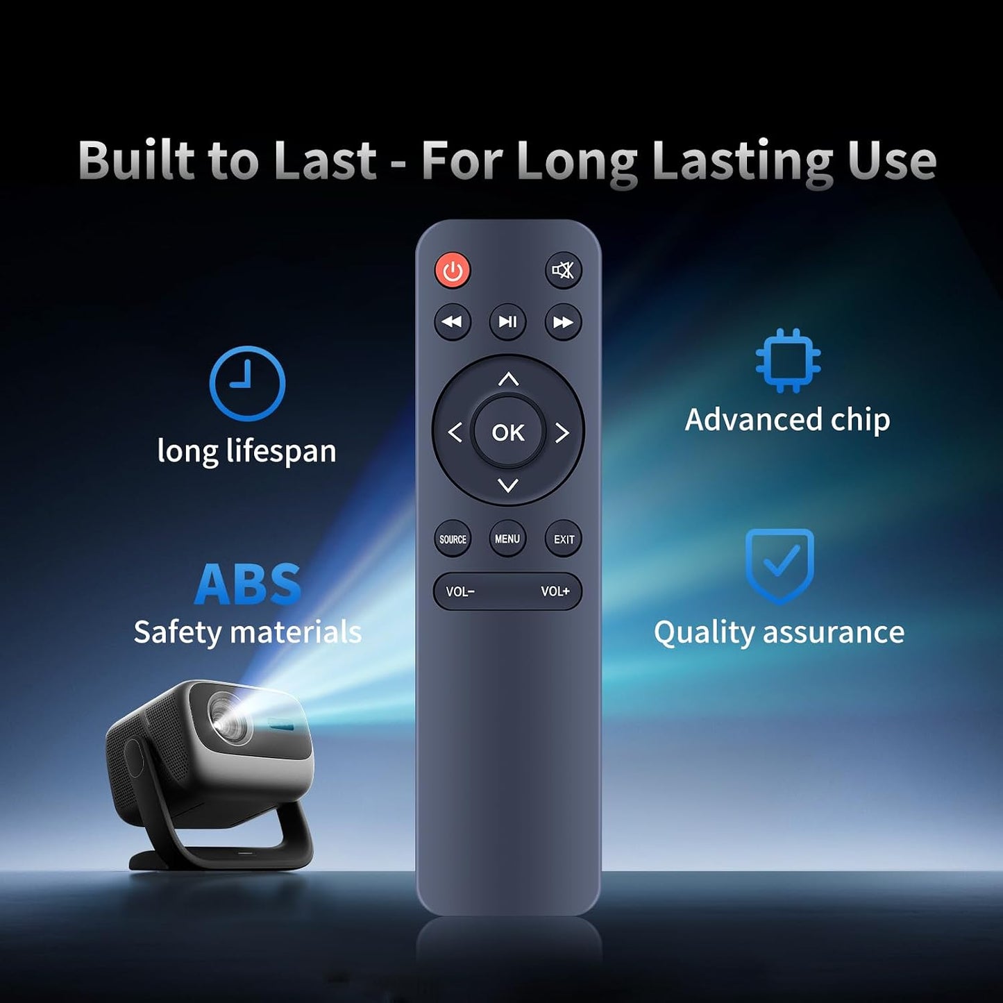 ZWP C10 C1 1080P Replacement Remote Control for HOMPOW Native Full HD BT Portable Mini Projector