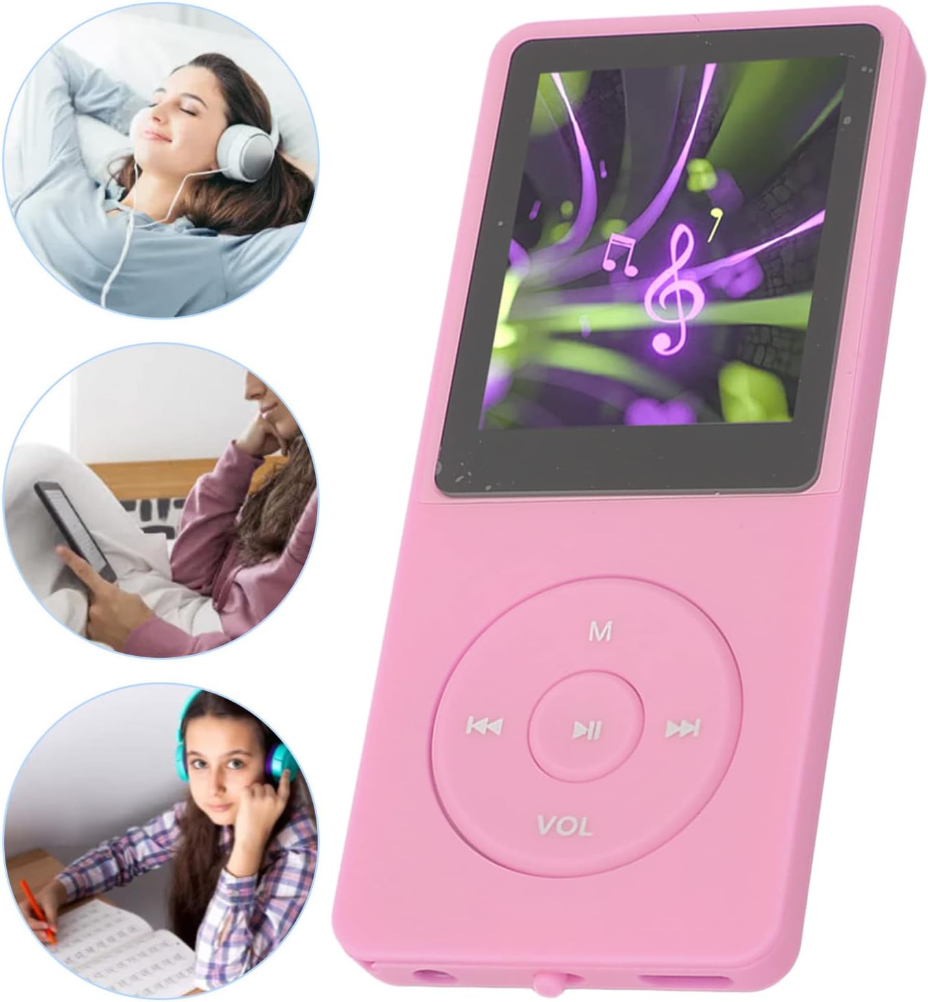 Zopsc 8GB MP3 1.8in 64GB Player, Music Player with FM Radio, Movies, Music, Ebook, Supports Up