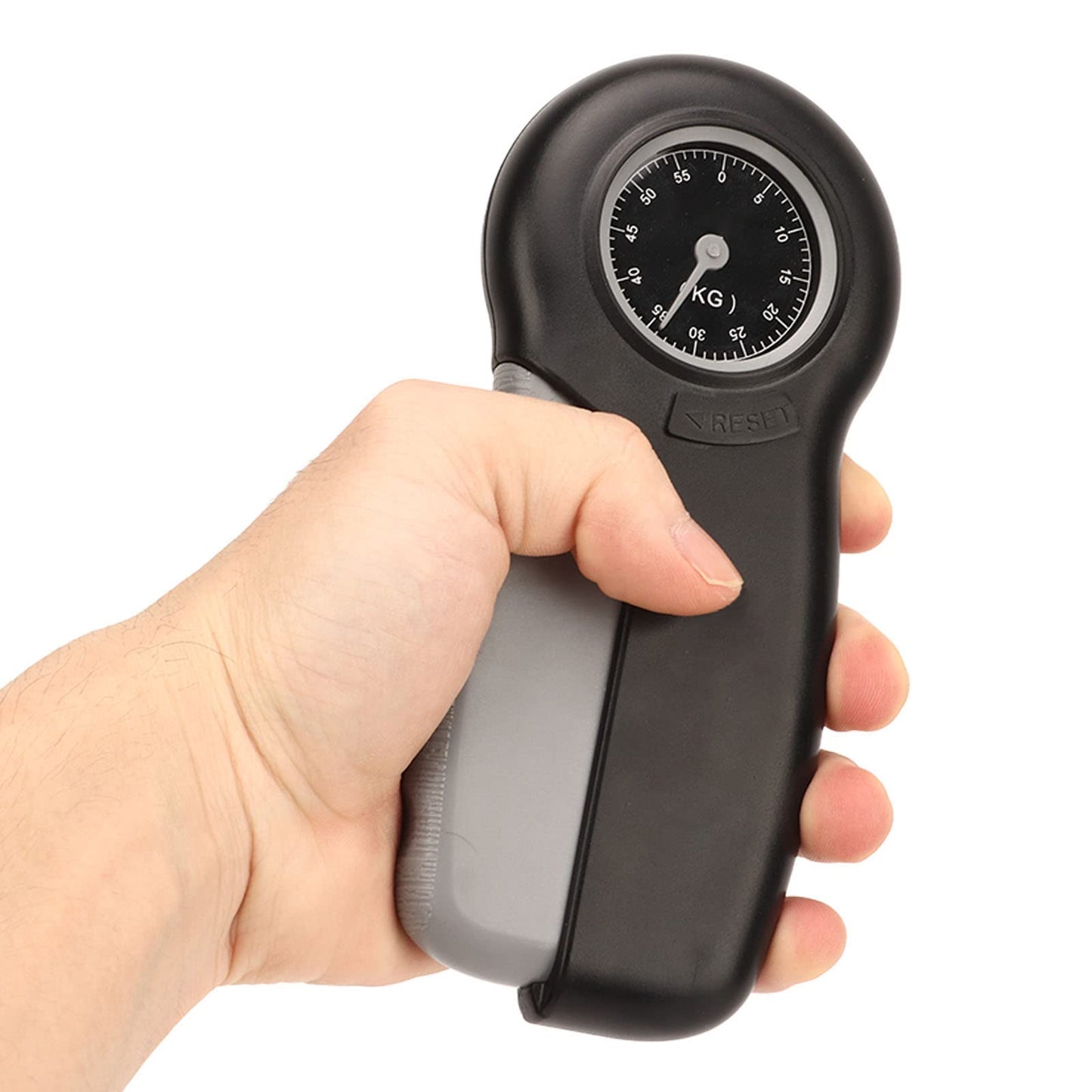 Hand Strengthener Grip Tester, Lightweight Portable ABS Hand Dynamometer for Measuring Grip Strength for Finger Trainer Wrist Strengthening Device Home Exercise (Gray Black)