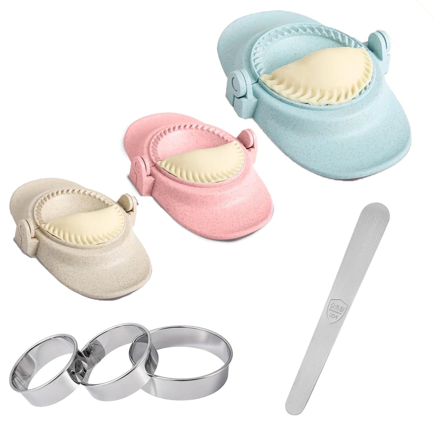 Dumpling Maker, Empanada Maker Press Tortilla Folder Ravioli Maker, Mold Stuffed Cookies Pie Ravioli Multifunctional 3 Sizes(4.1"/3.1"/2.7")