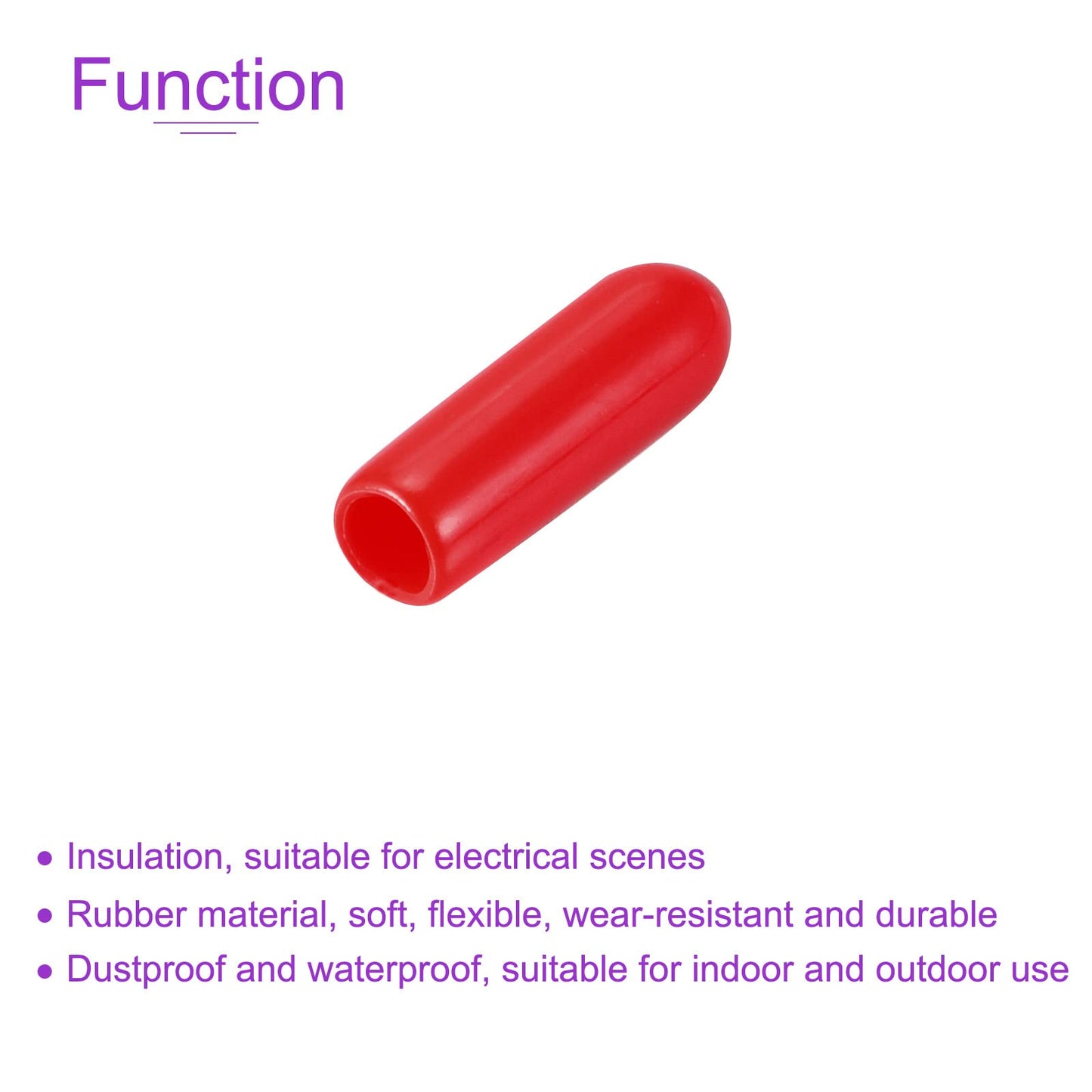 DMiotech 100 Pack 1/8" ID Red Screw Thread Protectors Rubber End Caps Bolt Covers for Screw Bolt Furniture Pipe