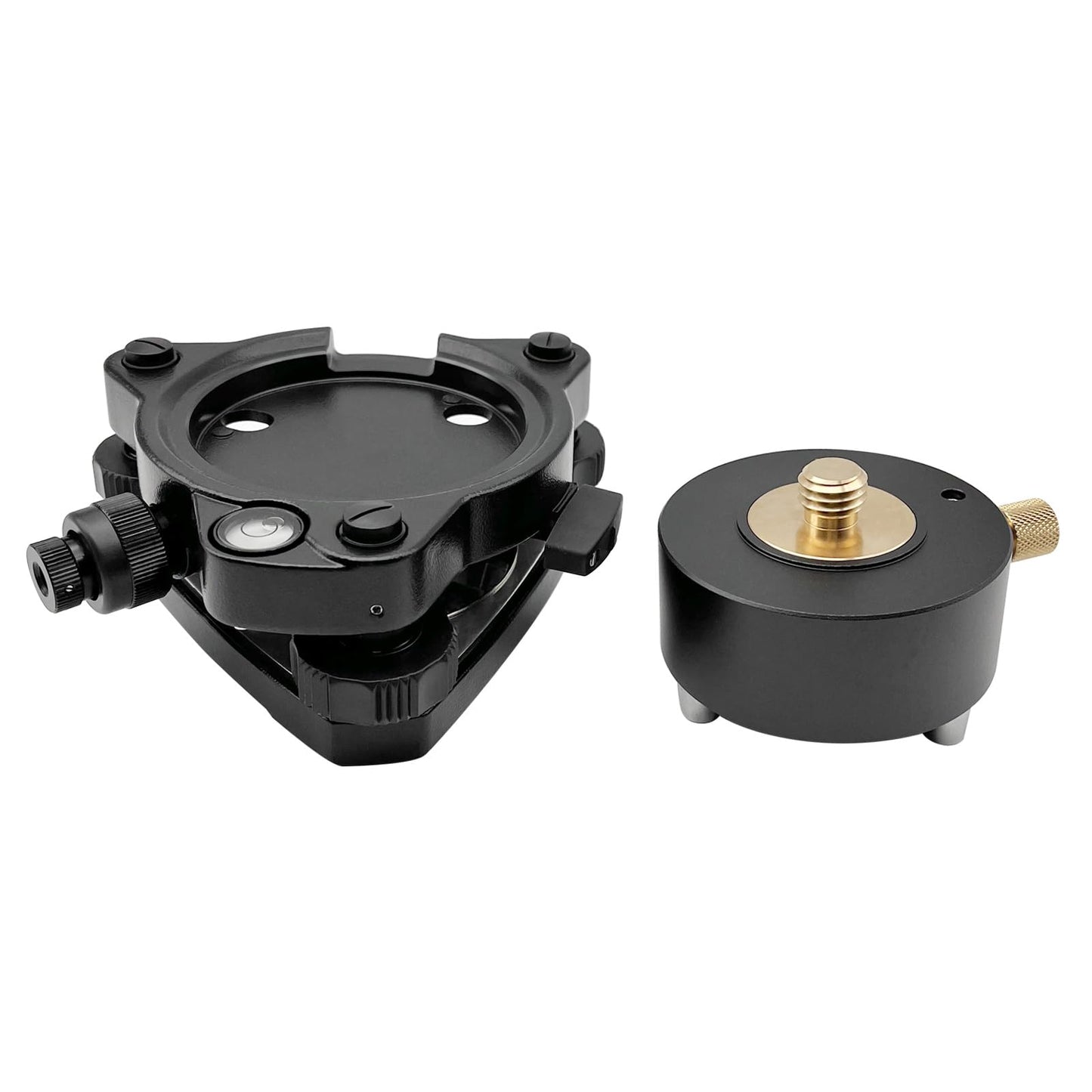 Surveying Tribrach Adapter Kit with Optical Plummet and 360° Rotating Prism Base 5/8-11 Thread Mount Set for GPS GNSS Total Stations Prism Poles and Tripods