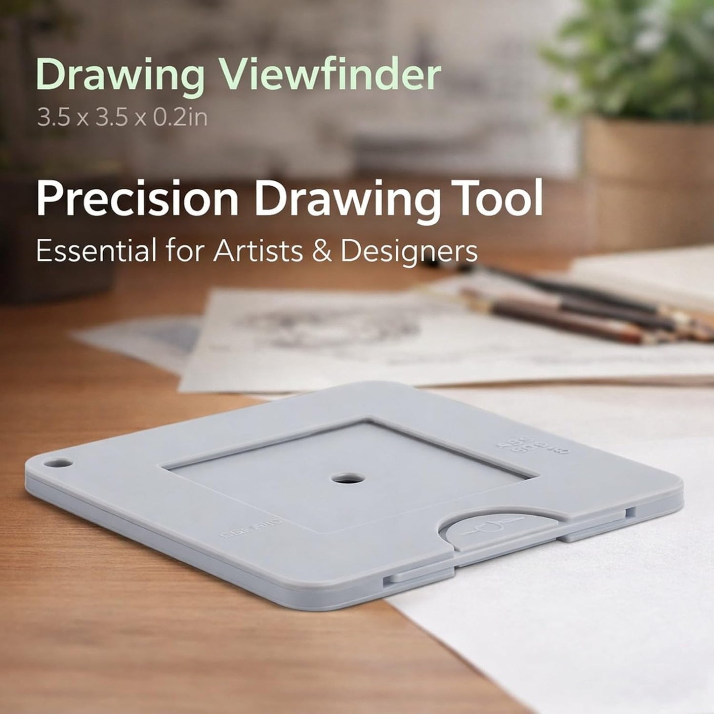 3.5x3.5 Inch, Drawing Viewfinder with Sliding Mechanism, ABS Plastic, Color Isolation Artist Tool - Simplifies