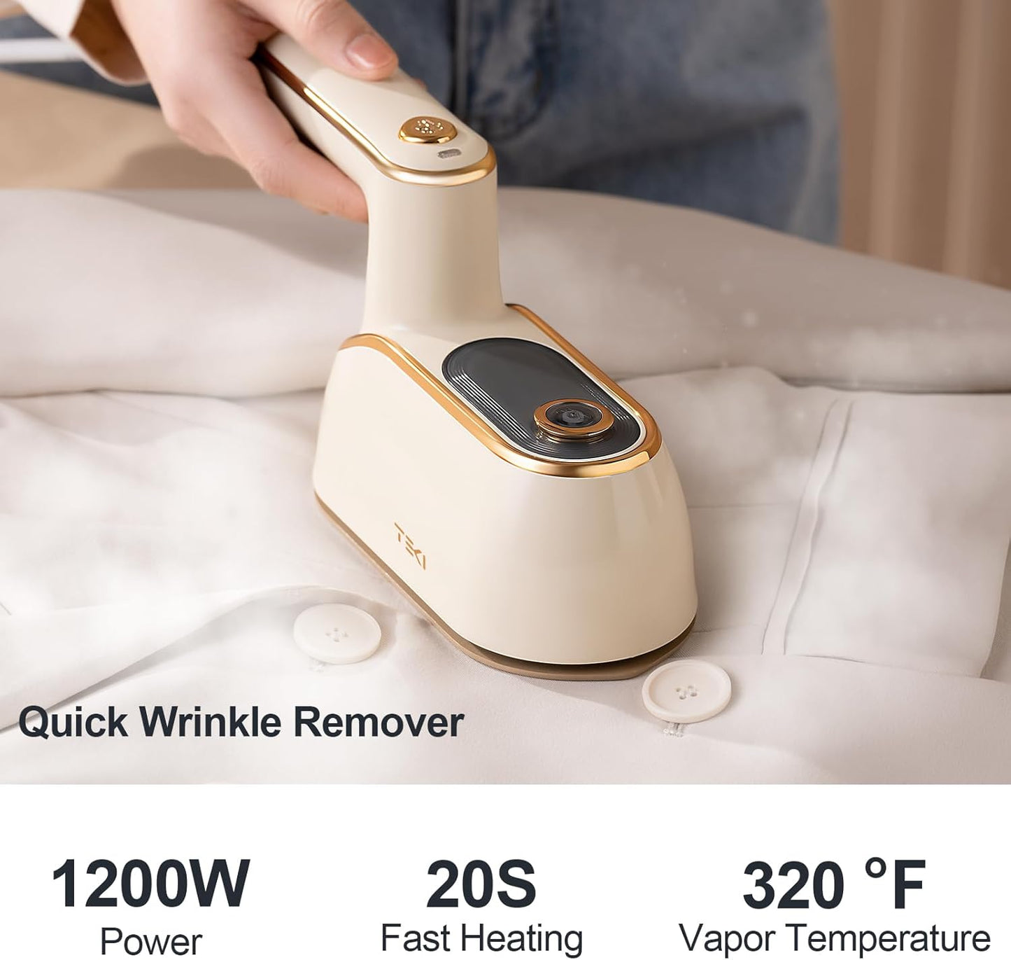 Skiennix Travel Steamer - Portable 1200W Garment Iron with 150ml Water Tank | Compact & Foldable Wrinkle Remover