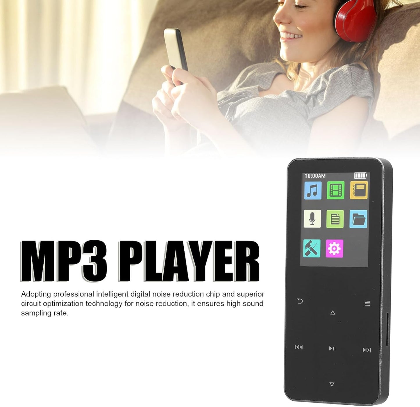 ASHATA MP3 1.8 Inch MP3 8H MP3 (4GB) Player with TFT Touch Screen, Lossless Sound Player, HiFi Music Player Electronic
