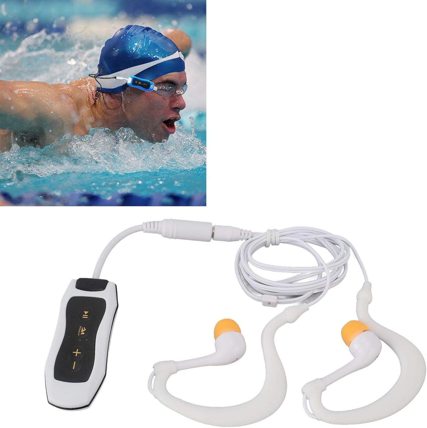 Fabater IPX8 MP3 USB2.0 Swimmer MP3 Swimming (8GB) Water Proof Player, Music Player with Underwater Headphones, Players