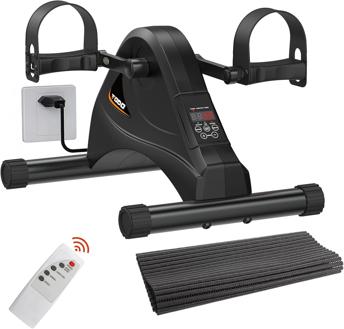 TODO Motorized Pedal Exerciser Mini Exercise Bikes, Under Desk Bike Peddler Exerciser for Seniors Rehab and Arm Leg Physical Therapy, 6 Levels Speed Adjustment