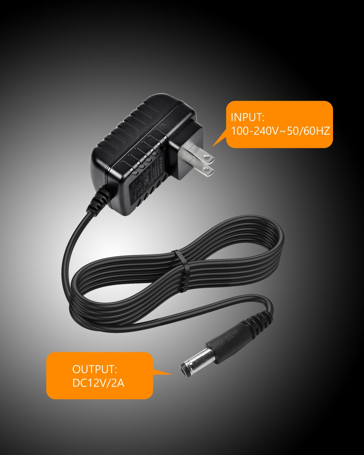 FOYU 12V 2A 24W 8 Cleaner/SPS100 (Adapter+8 Universal AC/DC Adapter Switching Power Supply with Size Plug Tips