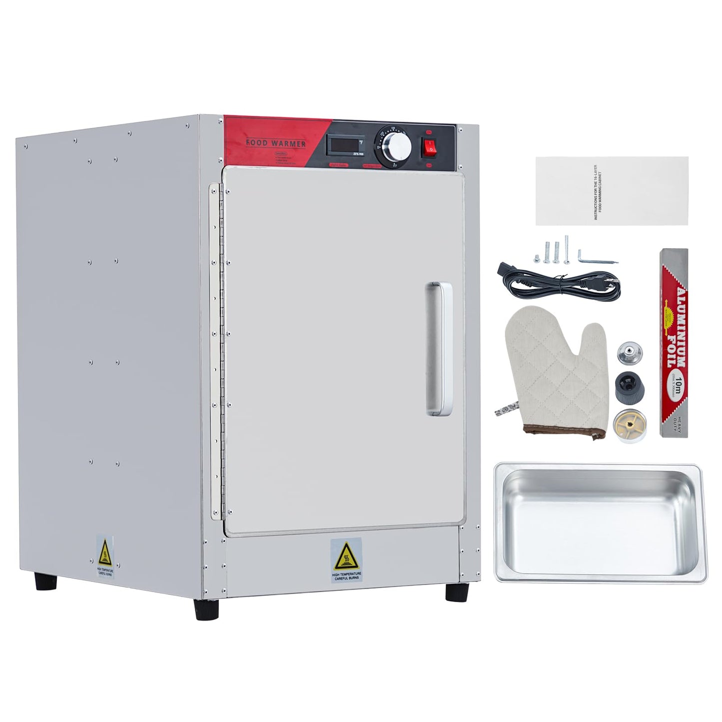 EliteEdge 5-Tier Hot Box Food Warmer 19"x23"x27", 850W Stainless Steel Heated Cabinet/Proofing Cabinet with Water Tray, Fits 1/1 Pans, Perfect for Pizza, Chicken, Patty, Pastry