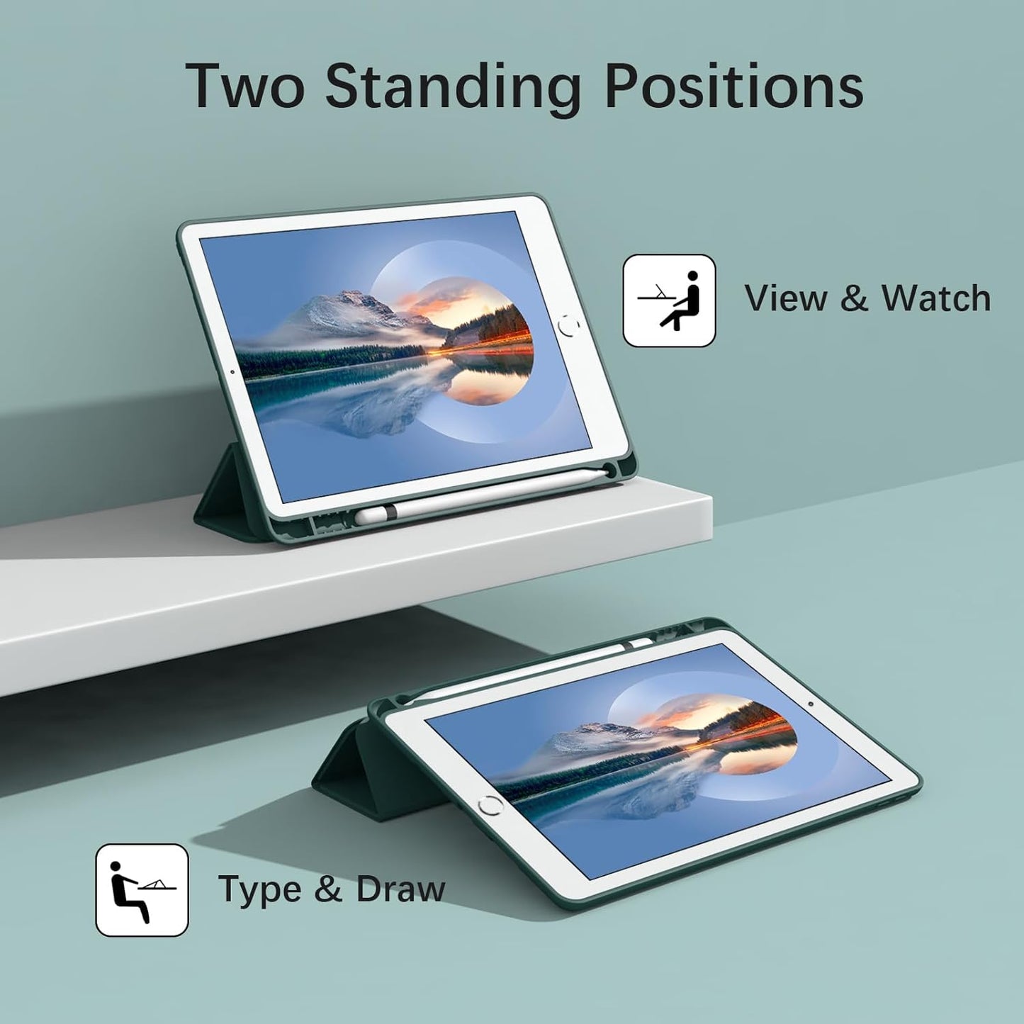 Divufus 10.2 2021/2020/2019, 10.2 inch 9th/8th/7th Case for iPad Smart Lightweight Trifold Stand Cover, Auto Sleep/Wake