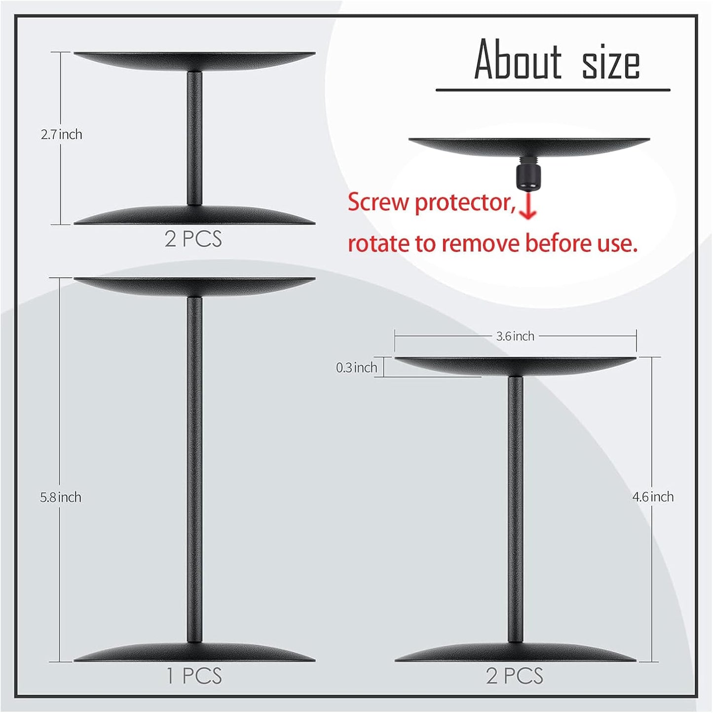 Smtyle Candle Holders - Elegant Matte Black Pillar Candle Holders for Stylish Home Decor | Perfect Christmas Centerpieces