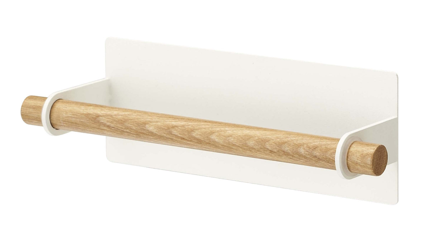 Yamazaki Home Tosca Magnetic Paper Towel Or Dish Towel Holder - Kitchen Storage - Dish Towel - Steel + Wood