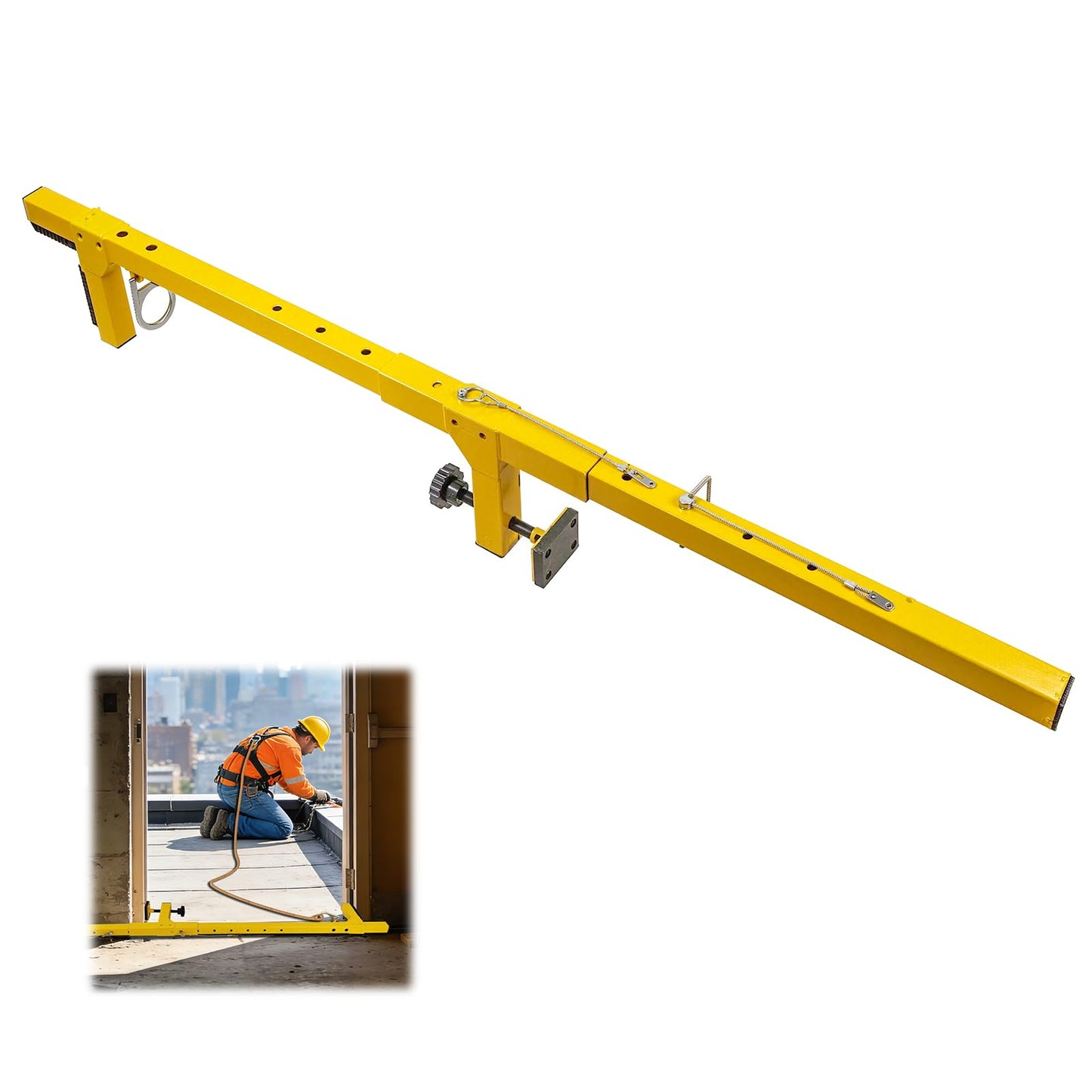 DOLEMODUO Adjustable Non-Penetrating Anchor, Reusable Temporary Fall Parapet Roofing Safety Anchor for Door & Window, Portable Safety Anchor for Construction & Home Use